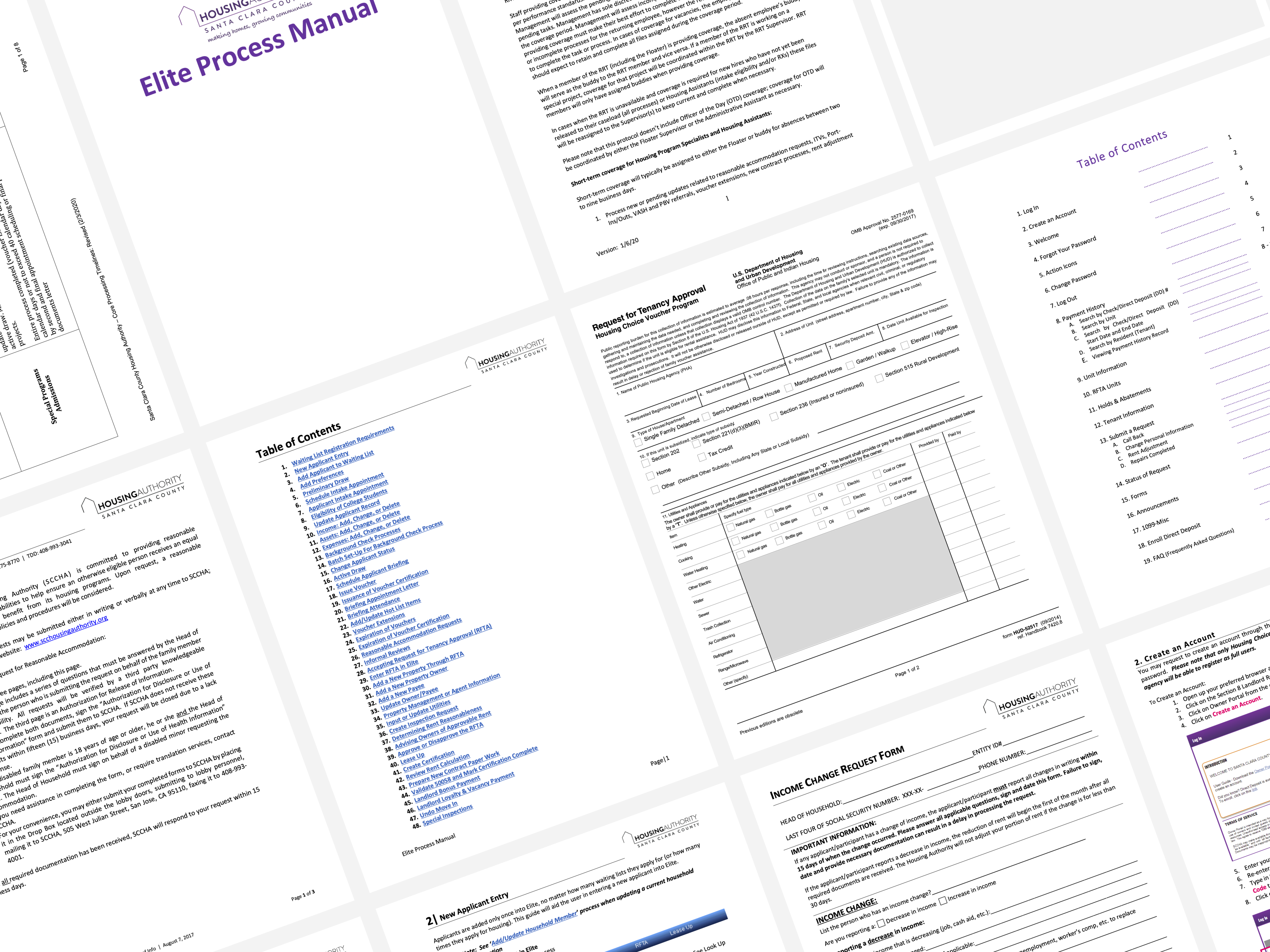 A snapshot of different documents from SCCHA