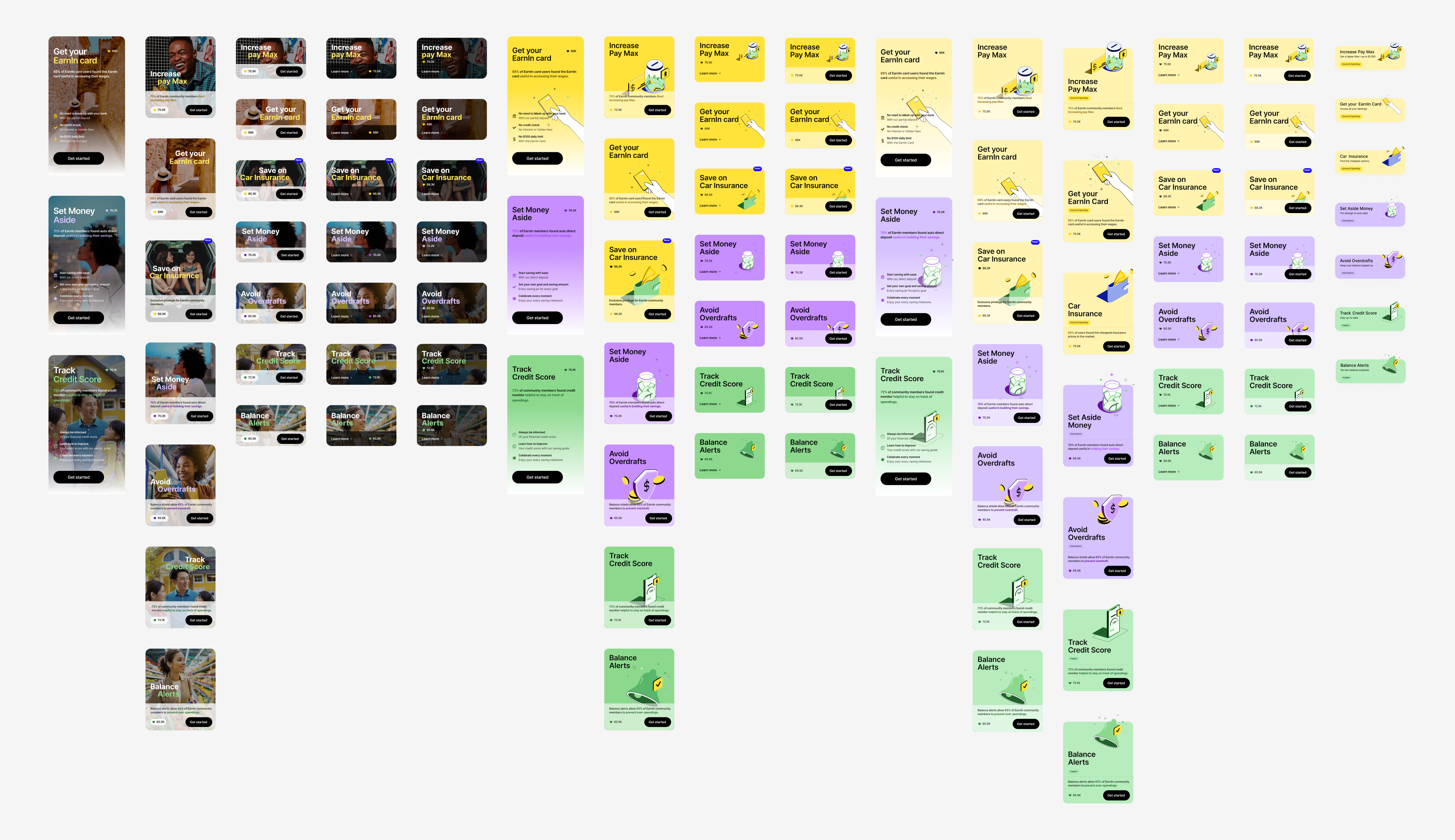 Exploration on different visualization on the product card.